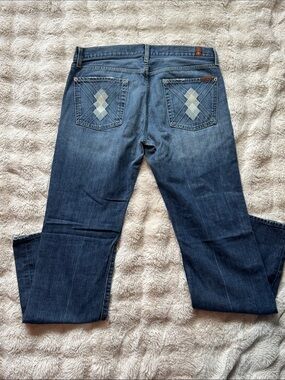 7 for all Mankind Argyle Buttonfly Jeans Size 34x32